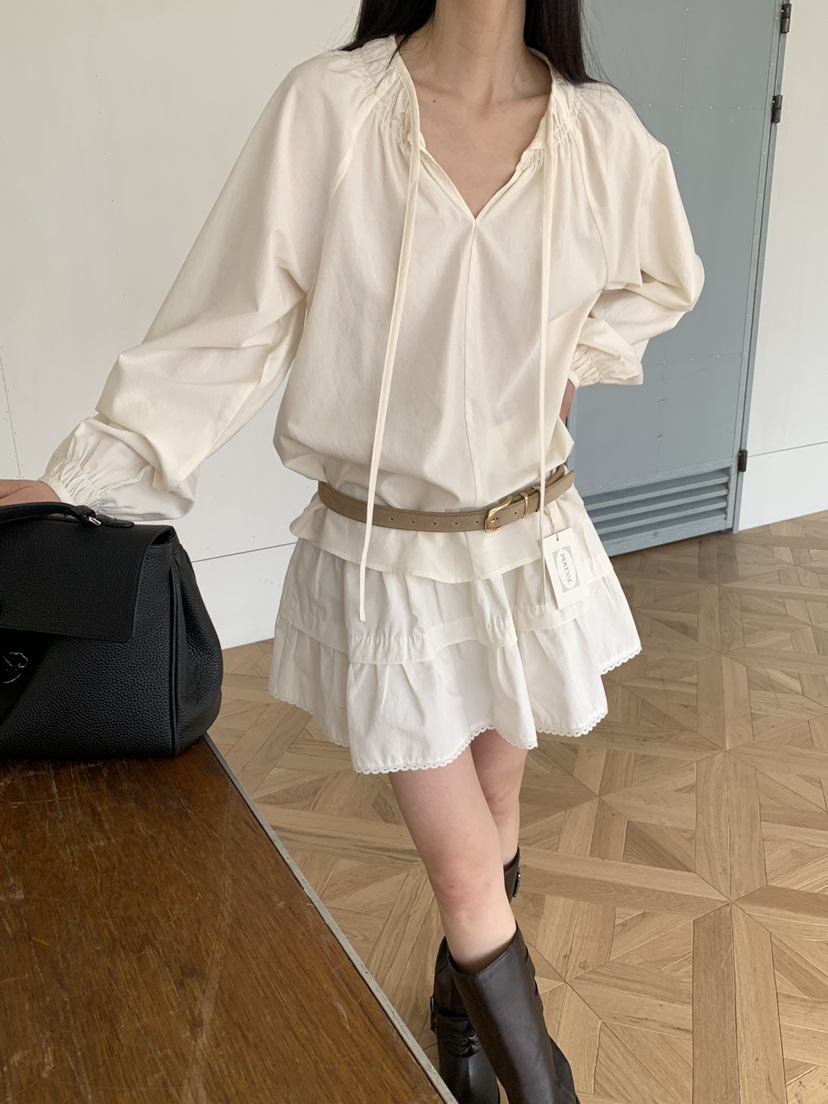 MOVENNE韓國代購女裝新款人氣26春夏休閑熱賣時尚襯衫蕾絲衫MOVENNE襯衫/蕾絲衫