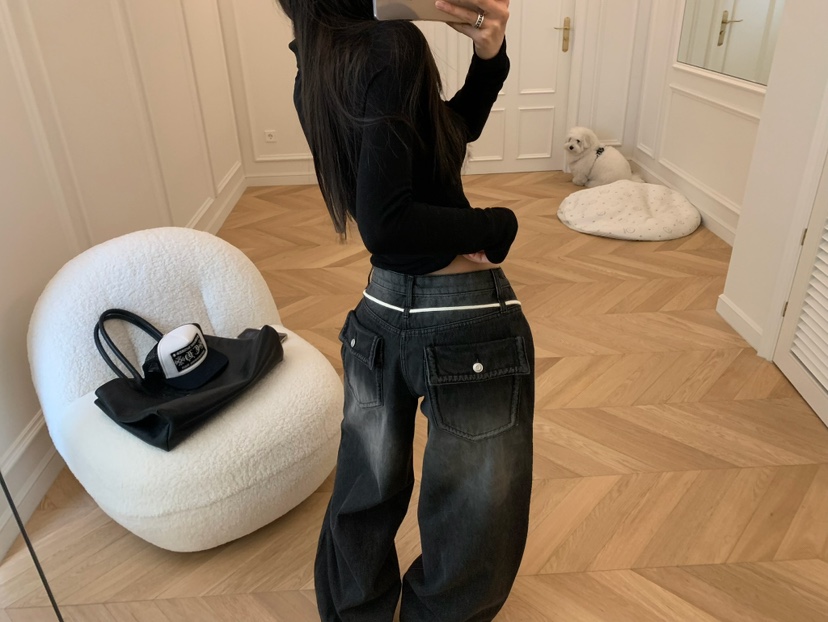 VIRKIN韓國直郵女裝新款人氣26春夏時尚休閑職業熱賣牛仔褲VIRKIN牛仔褲