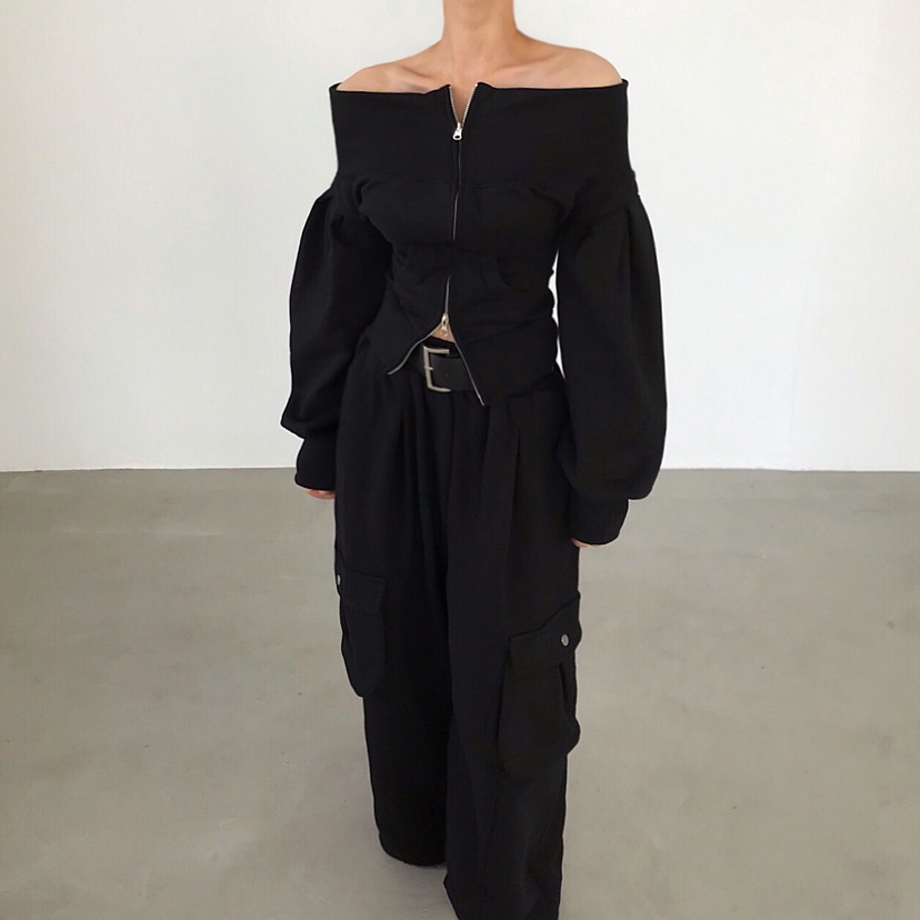 2TWO MOON韓國代購女裝新款時尚熱賣26春夏休閑衛衣拉鏈2TWO MOON衛衣