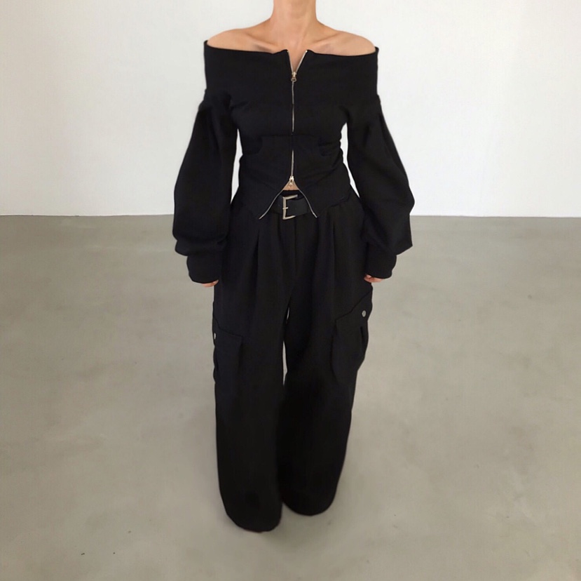 2TWO MOON韓國代購女裝新款時尚熱賣26春夏休閑衛衣拉鏈2TWO MOON衛衣