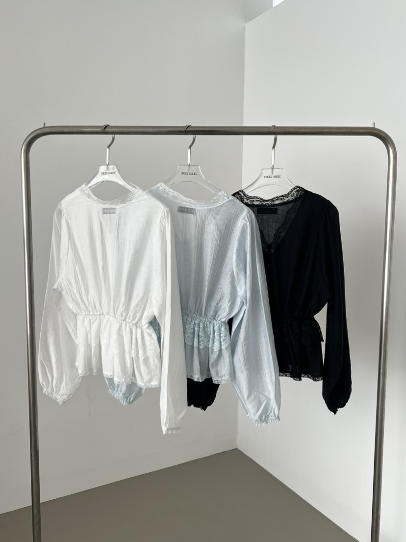 ZEROZERO韓國直郵實拍女士新款26春夏推薦襯衫蕾絲衫蕾絲ZEROZERO襯衫/蕾絲衫