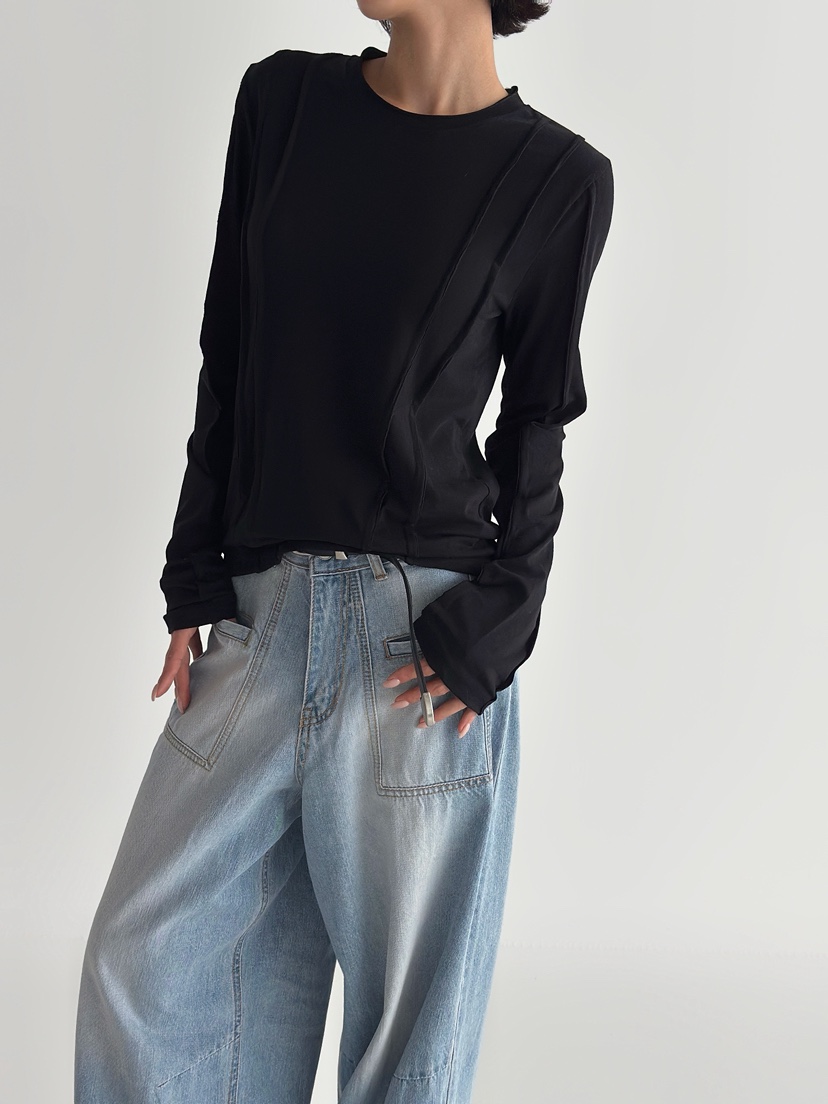 REIZ韓國東大門直郵女裝新品人氣休閑26春夏推薦熱賣長袖T恤REIZ長袖T恤