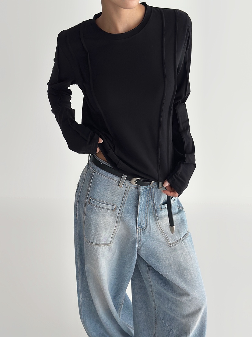 REIZ韓國東大門直郵女裝新品人氣休閑26春夏推薦熱賣長袖T恤REIZ長袖T恤