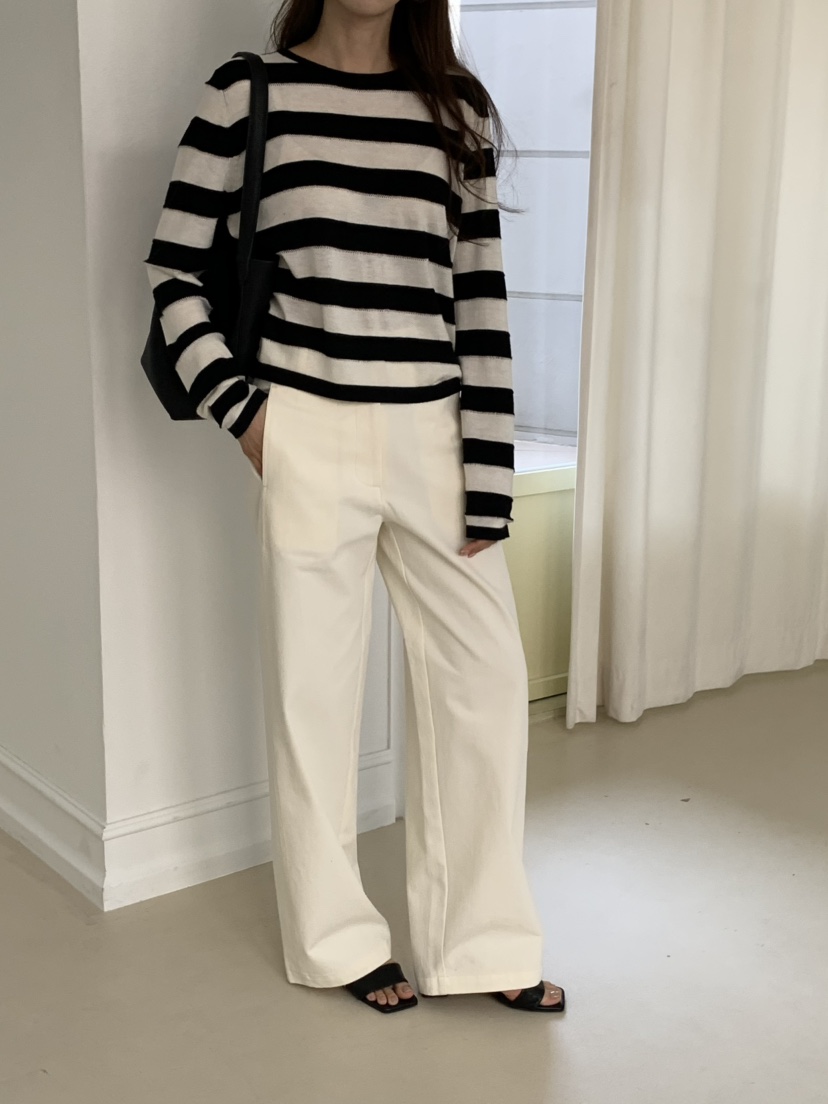 NOTICE韓國直郵女士新款人氣26春夏職業時尚針織衫寬松條紋NOTICE針織衫