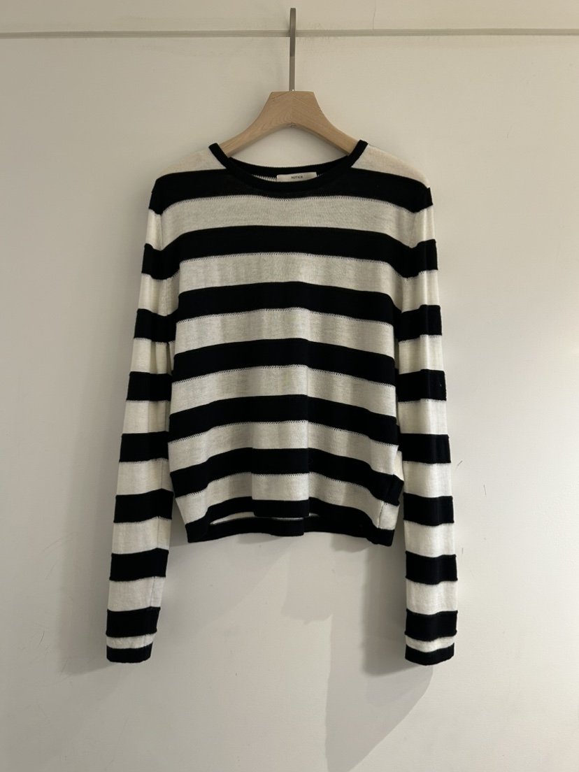 NOTICE韓國直郵女士新款人氣26春夏職業時尚針織衫寬松條紋NOTICE針織衫圖色2