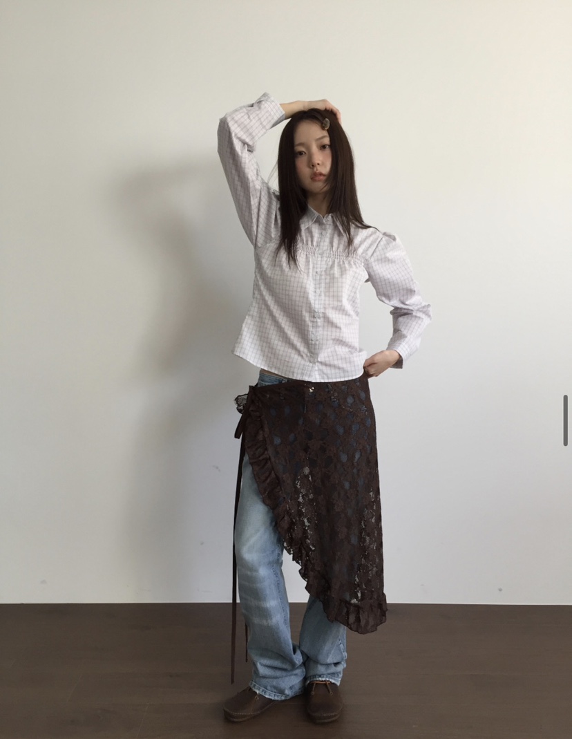 EOMPIT韓國東大門直郵女裝新款推薦熱賣職業休閑襯衫蕾絲衫EOMPIT襯衫/蕾絲衫