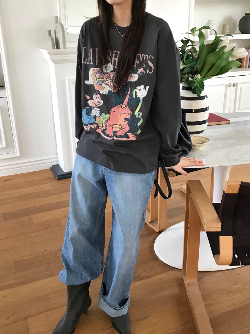 ESCHER韓國直郵實拍女裝新款推薦休閑職業熱賣人氣長袖T恤ESCHER長袖T恤