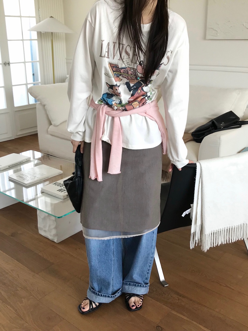 ESCHER韓國直郵實拍女裝新款推薦休閑職業熱賣人氣長袖T恤ESCHER長袖T恤