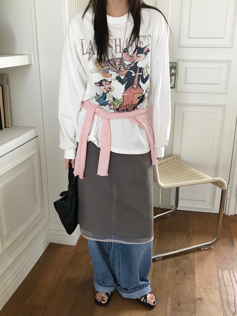 ESCHER韓國直郵實拍女裝新款推薦休閑職業熱賣人氣長袖T恤ESCHER長袖T恤