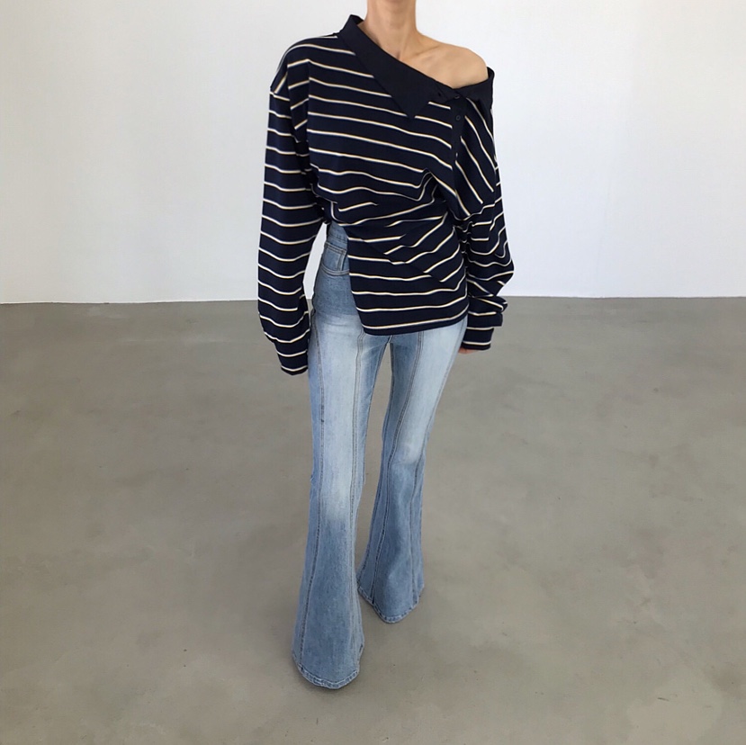 2TWO MOON韓國代購女裝新款時尚職業人氣26春夏熱賣長袖T恤2TWO MOON長袖T恤