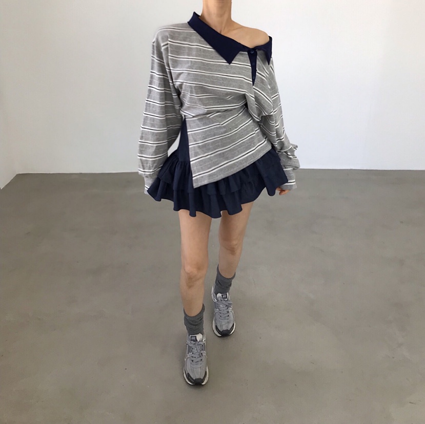 2TWO MOON韓國代購女裝新款時尚職業人氣26春夏熱賣長袖T恤2TWO MOON長袖T恤