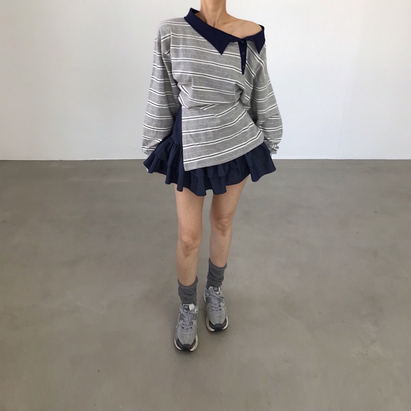 2TWO MOON韓國代購女裝新款時尚職業人氣26春夏熱賣長袖T恤2TWO MOON長袖T恤