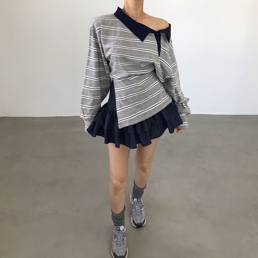 2TWO MOON韓國代購女裝新款時尚職業人氣26春夏熱賣長袖T恤2TWO MOON長袖T恤