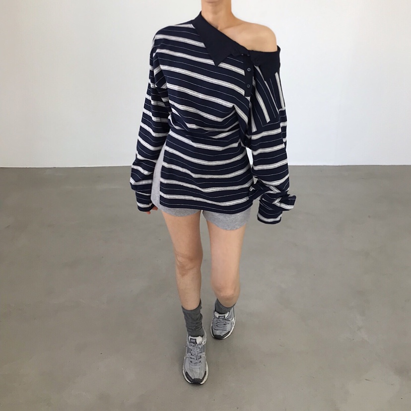 2TWO MOON韓國代購女裝新款時尚職業人氣26春夏熱賣長袖T恤2TWO MOON長袖T恤