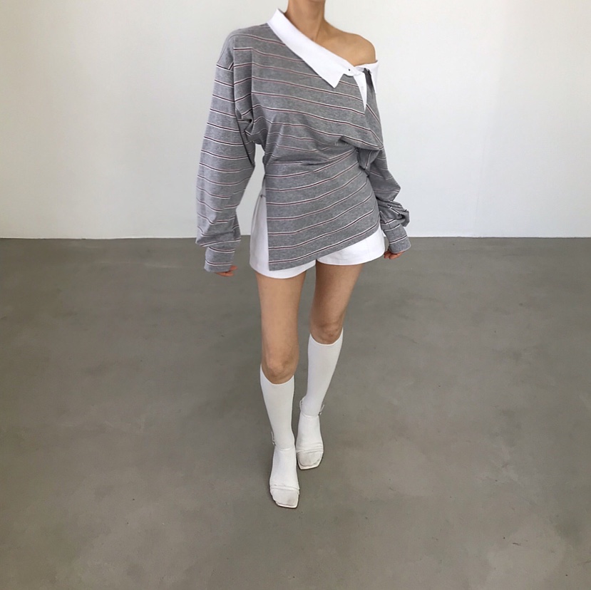 2TWO MOON韓國代購女裝新款時尚職業人氣26春夏熱賣長袖T恤2TWO MOON長袖T恤