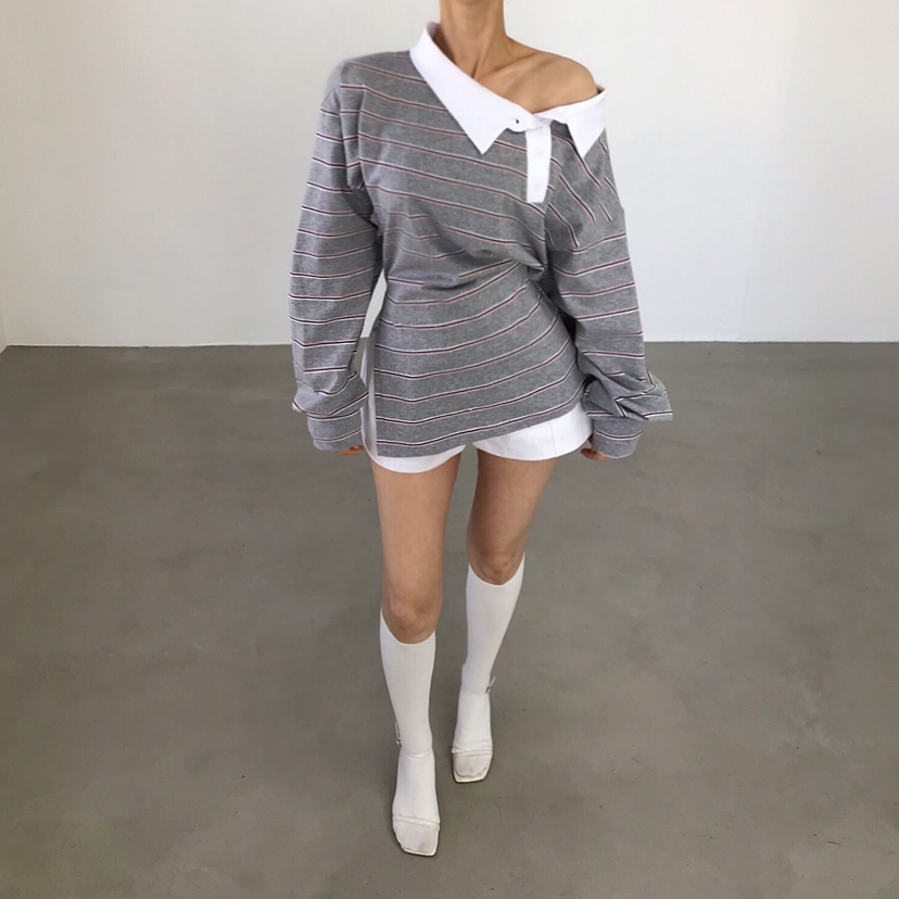 2TWO MOON韓國代購女裝新款時尚職業人氣26春夏熱賣長袖T恤2TWO MOON長袖T恤