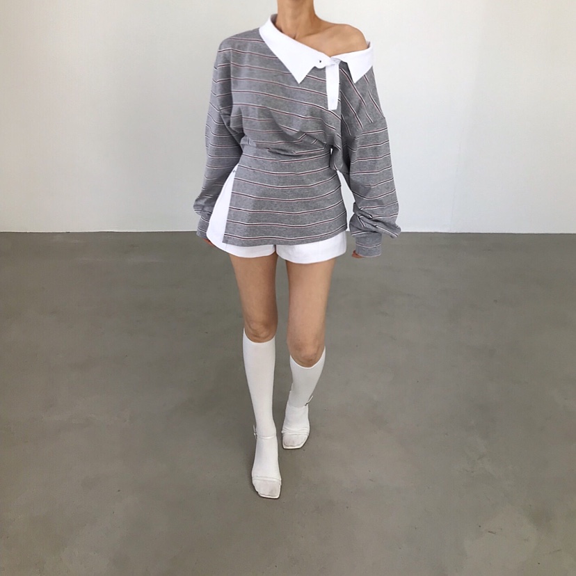 2TWO MOON韓國代購女裝新款時尚職業人氣26春夏熱賣長袖T恤2TWO MOON長袖T恤