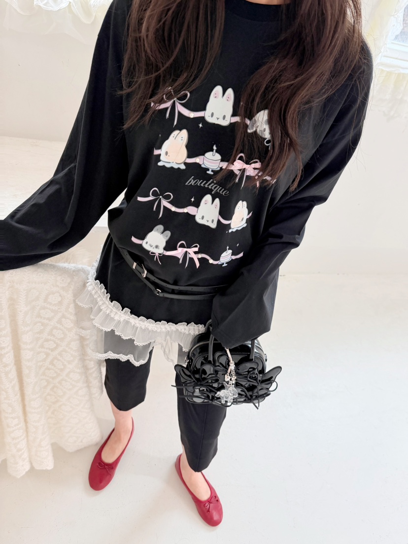 BOUTIQUE-L韓國代購女裝新品職業休閑時尚人氣26春夏長袖T恤BOUTIQUE-L長袖T恤