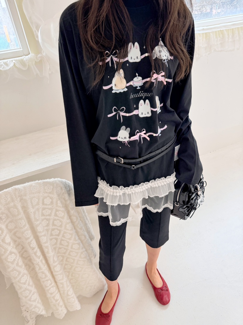 BOUTIQUE-L韓國代購女裝新品職業休閑時尚人氣26春夏長袖T恤BOUTIQUE-L長袖T恤