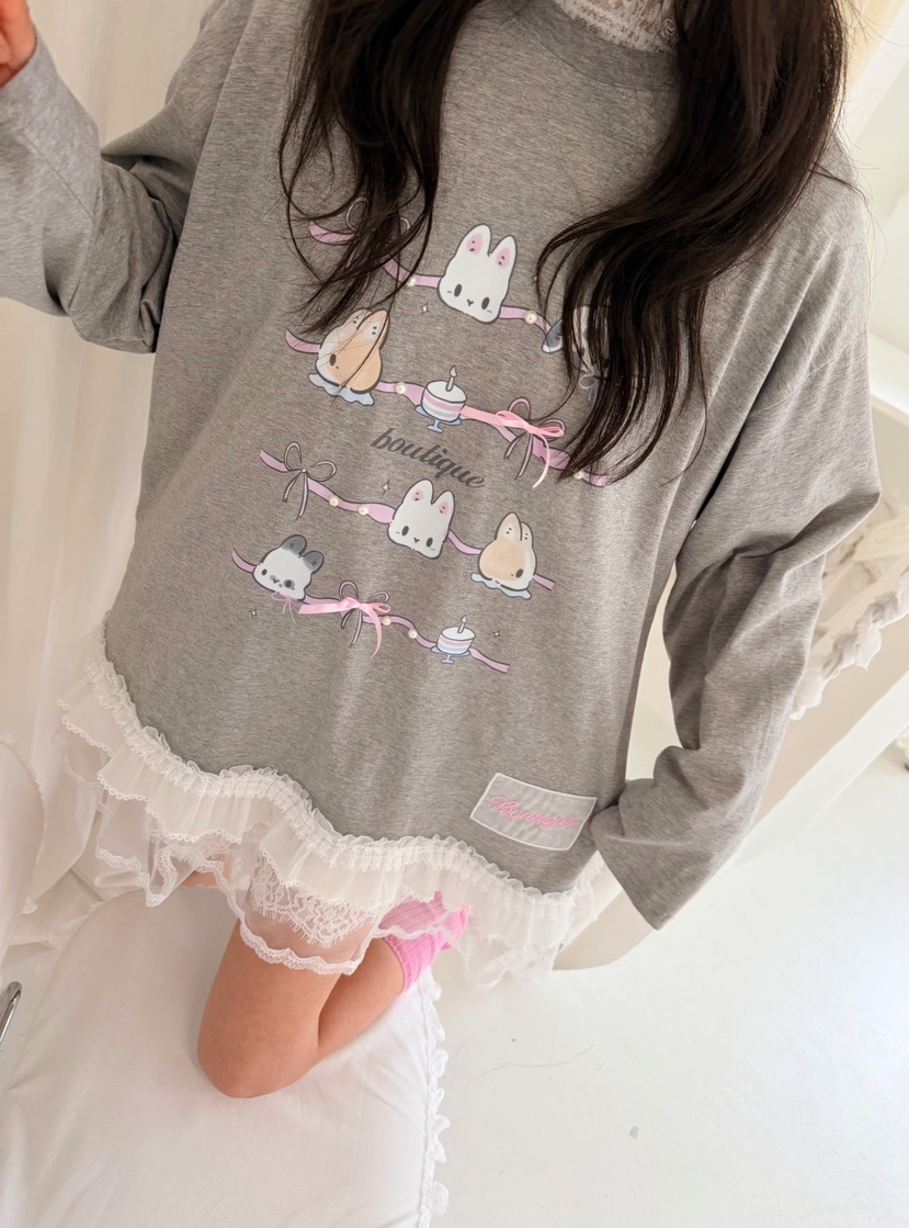 BOUTIQUE-L韓國代購女裝新品職業休閑時尚人氣26春夏長袖T恤BOUTIQUE-L長袖T恤