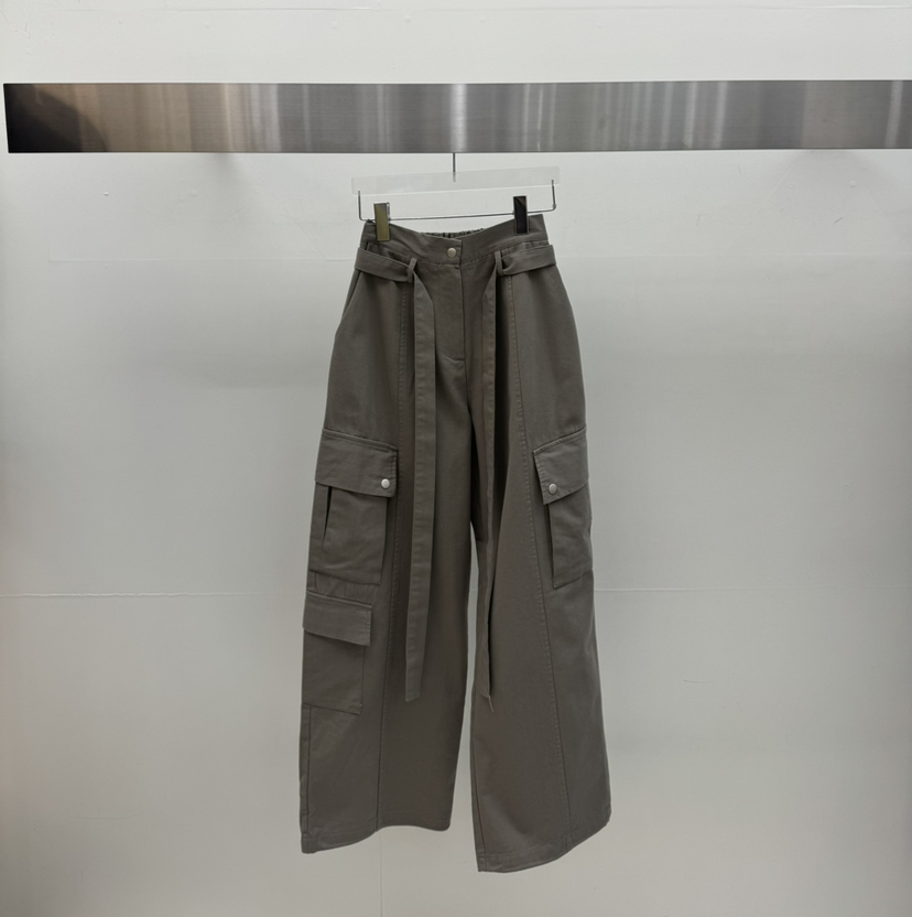 AMOOD韓國東大門直郵女士新款職業26春夏休閑褲含腰帶口袋AMOOD休閑褲圖色2