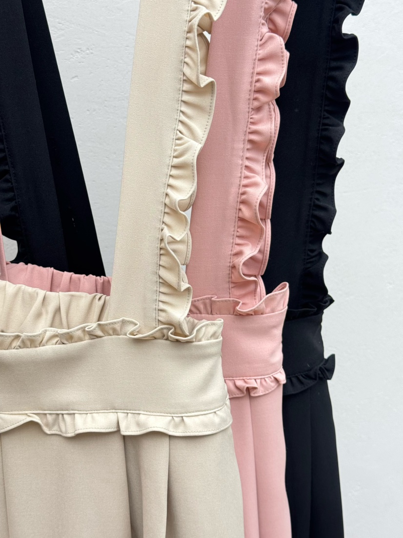 RE:FRESH-L韓國代購女裝新款熱賣人氣職業背帶褲荷葉邊混紡RE:FRESH背帶褲