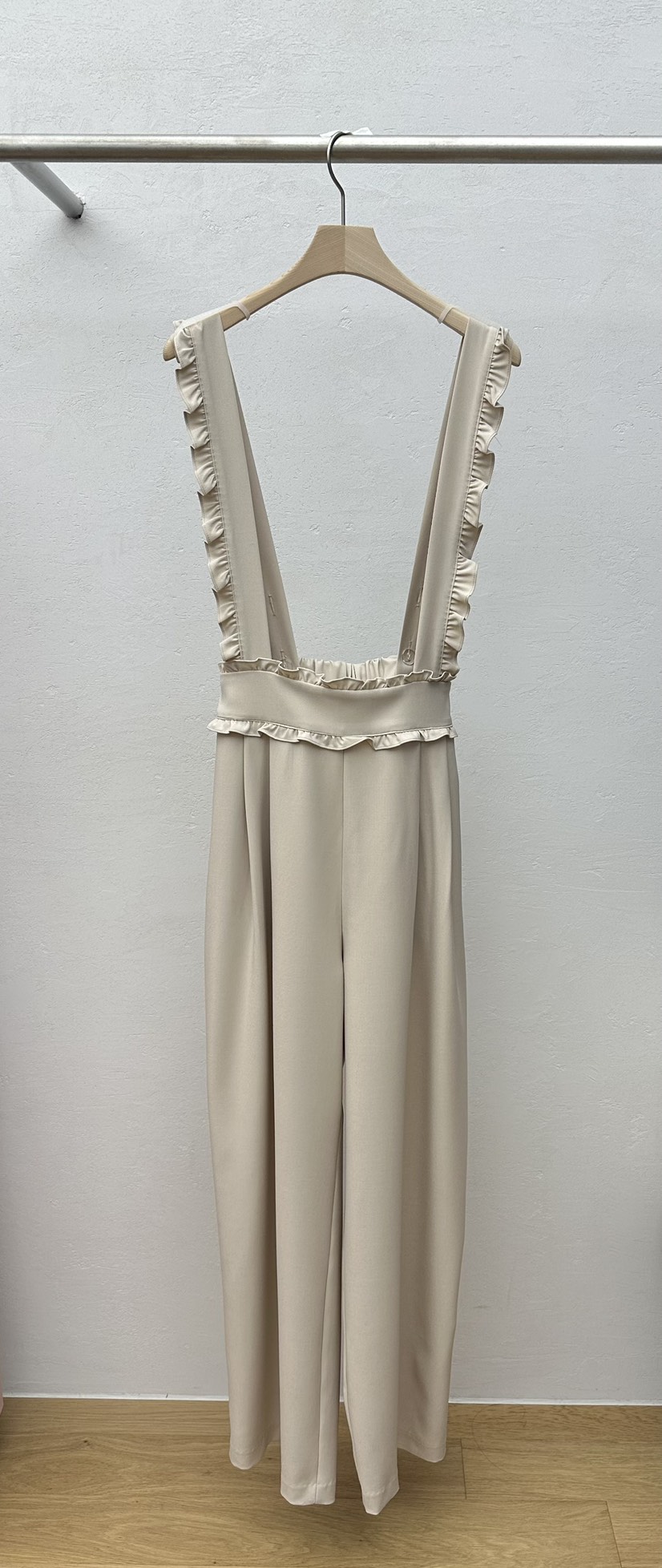 RE:FRESH-L韓國代購女裝新款熱賣人氣職業背帶褲荷葉邊混紡RE:FRESH背帶褲圖色1