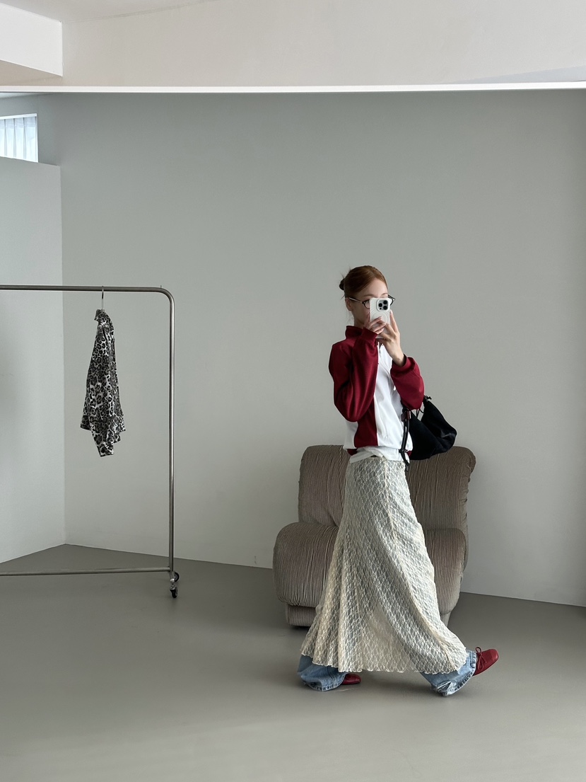 ZEROZERO韓國東大門直郵女裝新品26春夏人氣休閑長裙蕾絲ZEROZERO長裙