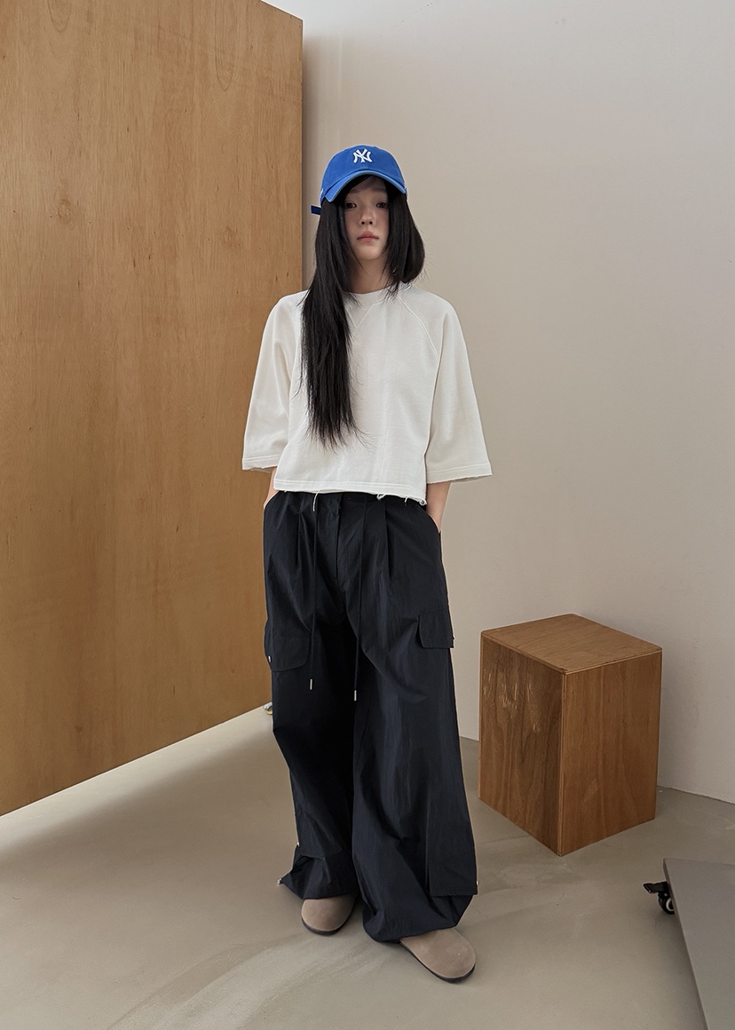 AMOOD韓國直郵女士新款時尚熱賣休閑推薦26春夏休閑褲口袋AMOOD休閑褲