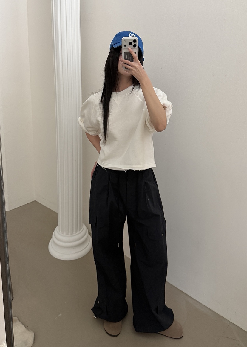 AMOOD韓國直郵女士新款時尚熱賣休閑推薦26春夏休閑褲口袋AMOOD休閑褲