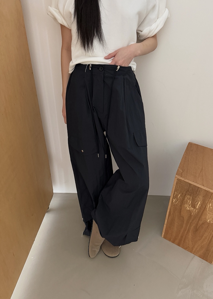 AMOOD韓國直郵女士新款時尚熱賣休閑推薦26春夏休閑褲口袋AMOOD休閑褲