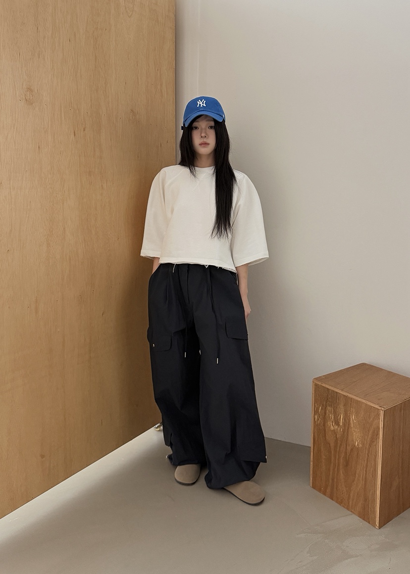 AMOOD韓國直郵女士新款時尚熱賣休閑推薦26春夏休閑褲口袋AMOOD休閑褲