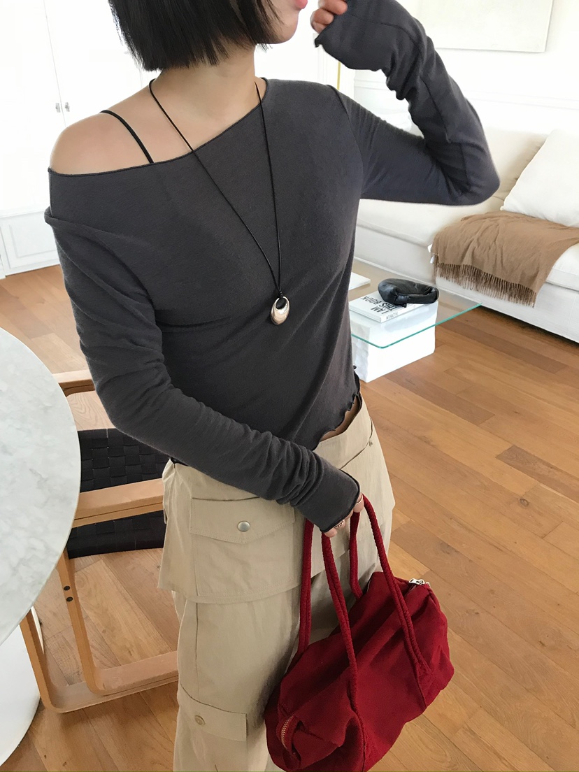 ESCHER韓國東大門直郵女士新款職業推薦26春夏時尚長袖T恤ESCHER長袖T恤