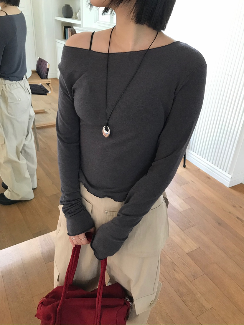 ESCHER韓國東大門直郵女士新款職業推薦26春夏時尚長袖T恤ESCHER長袖T恤