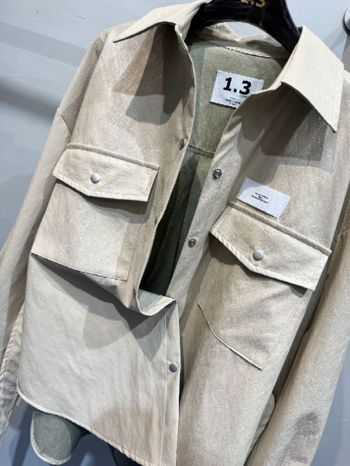 1.3韓國直郵實拍女裝新品職業26春夏休閑夾克含腰帶皮革1.3夾克