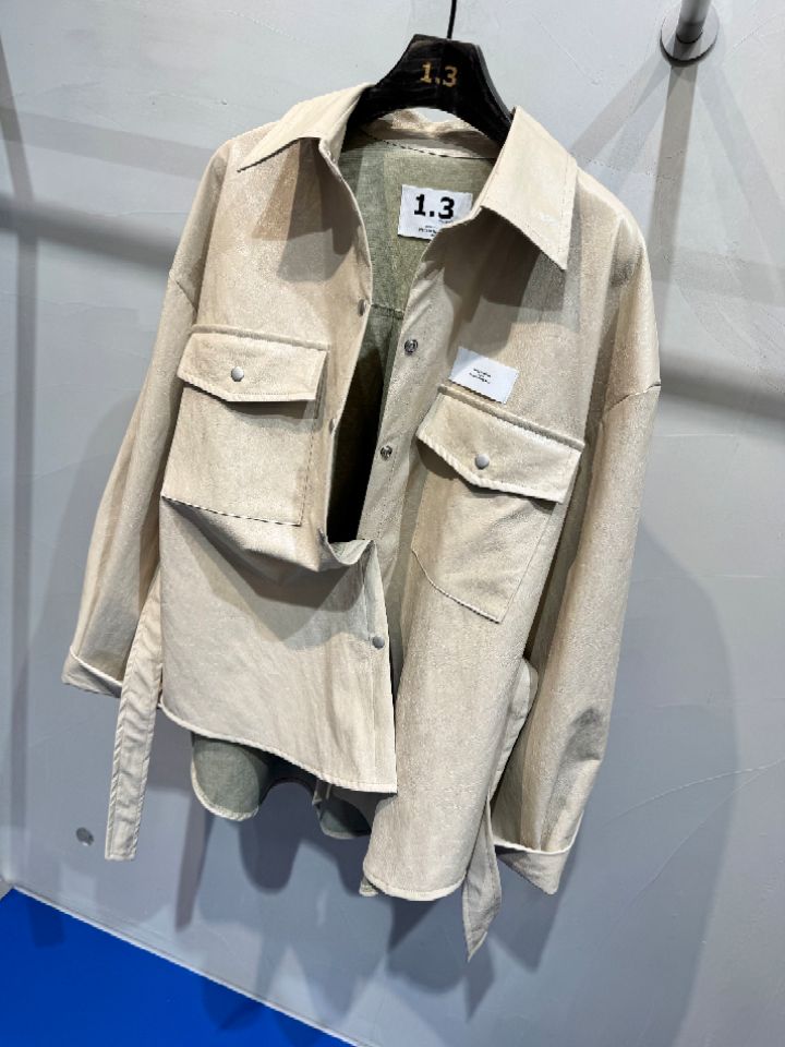 1.3韓國直郵實拍女裝新品職業26春夏休閑夾克含腰帶皮革1.3夾克