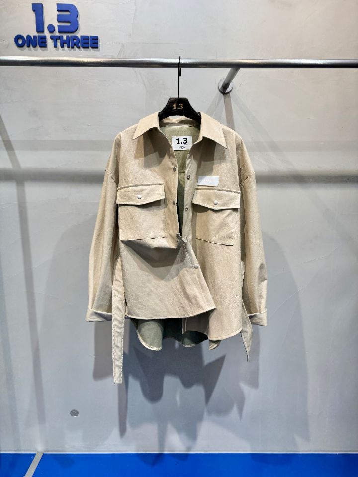 1.3韓國直郵實拍女裝新品職業26春夏休閑夾克含腰帶皮革1.3夾克圖色2