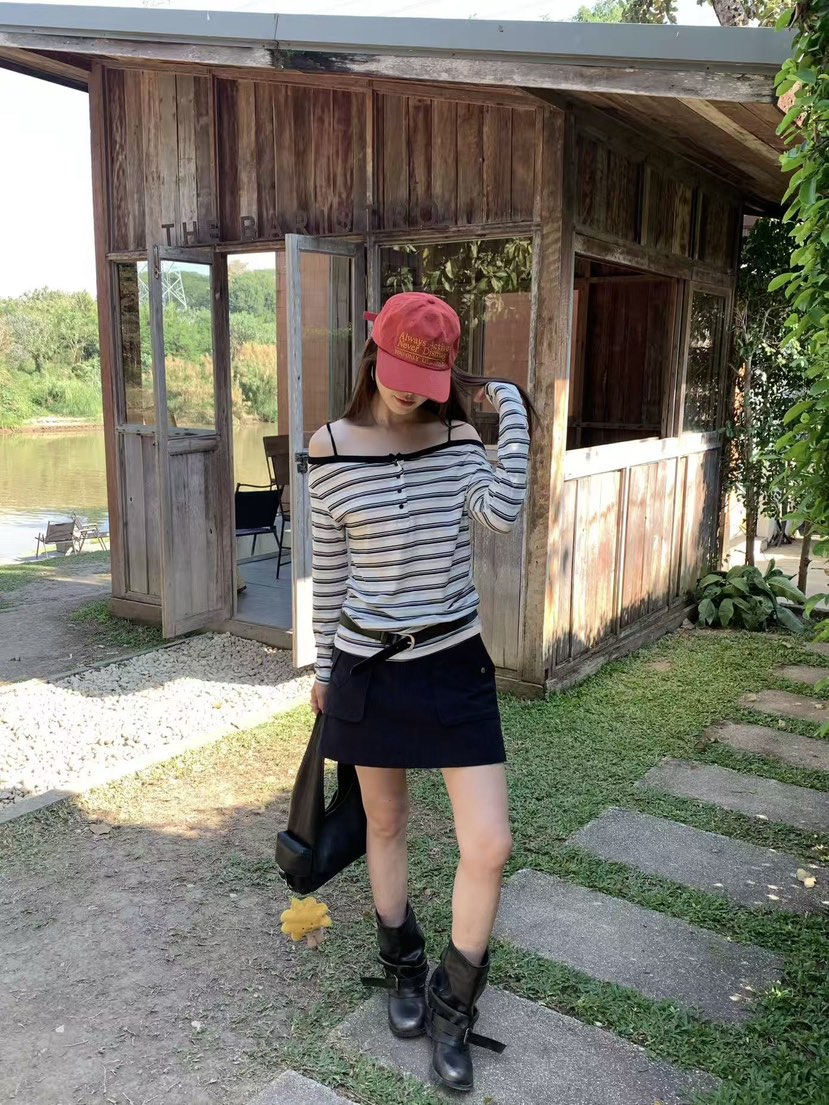 EOMPIT韓國直郵女士新品熱賣休閑推薦職業時尚26春夏長袖T恤EOMPIT長袖T恤