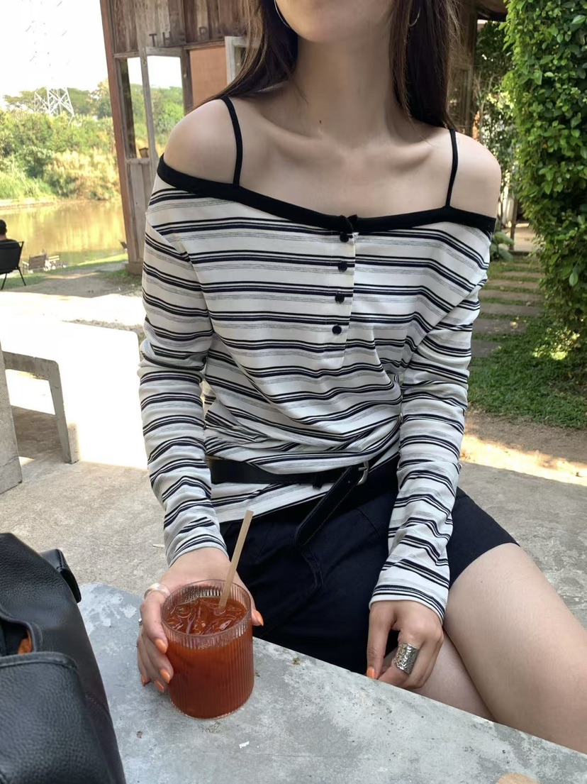 EOMPIT韓國直郵女士新品熱賣休閑推薦職業時尚26春夏長袖T恤EOMPIT長袖T恤