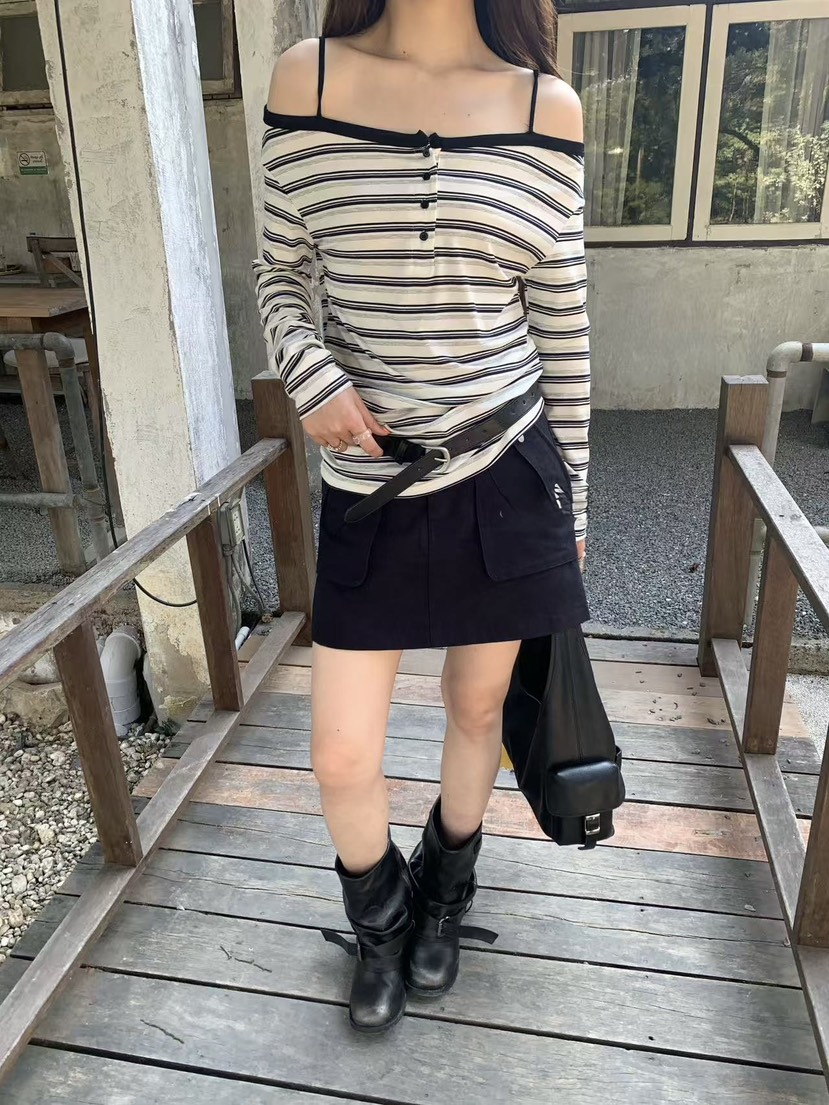 EOMPIT韓國直郵女士新品熱賣休閑推薦職業時尚26春夏長袖T恤EOMPIT長袖T恤