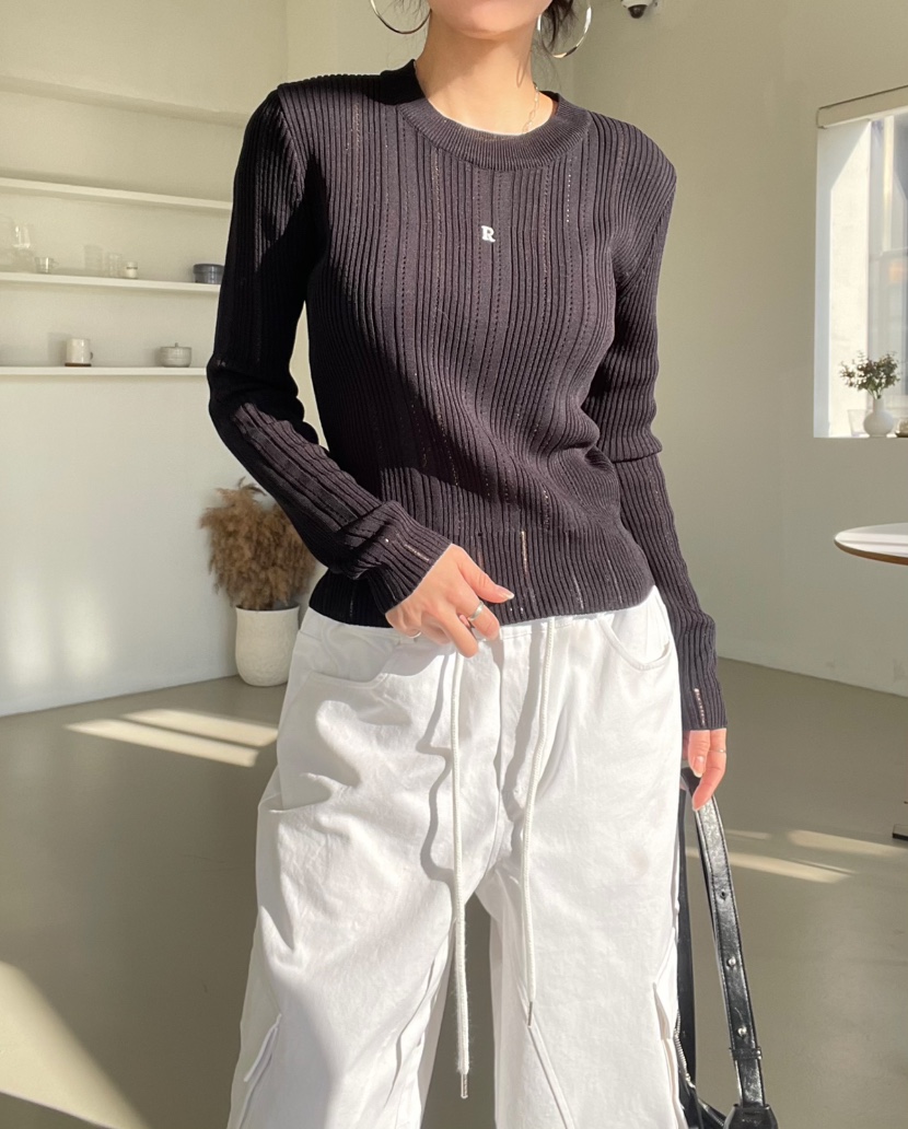 REIZ韓國代購女士新品26春夏職業推薦熱賣休閑時尚針織衫REIZ針織衫