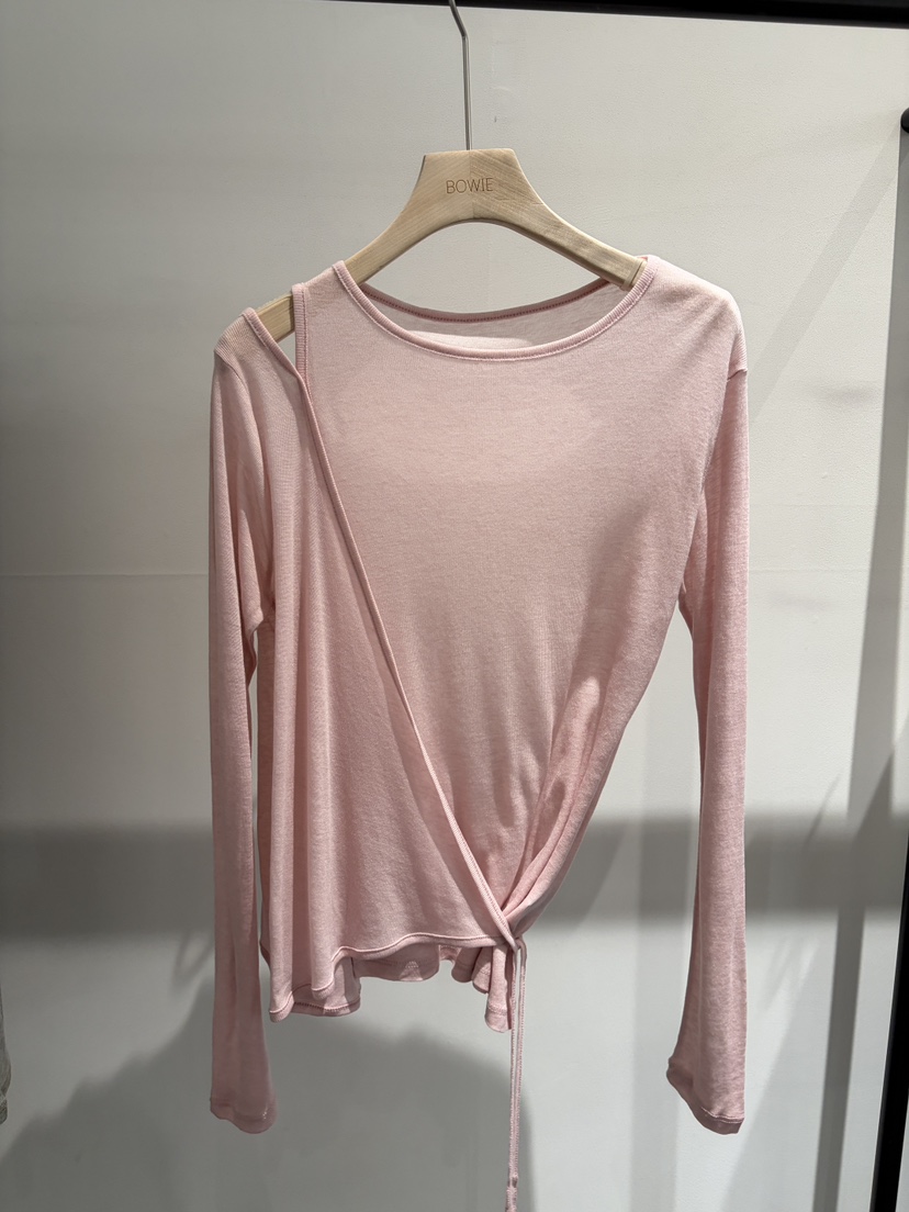 BOWIE韓國直郵實拍女裝新款26春夏休閑時尚職業熱賣長袖T恤BOWIE長袖T恤圖色1