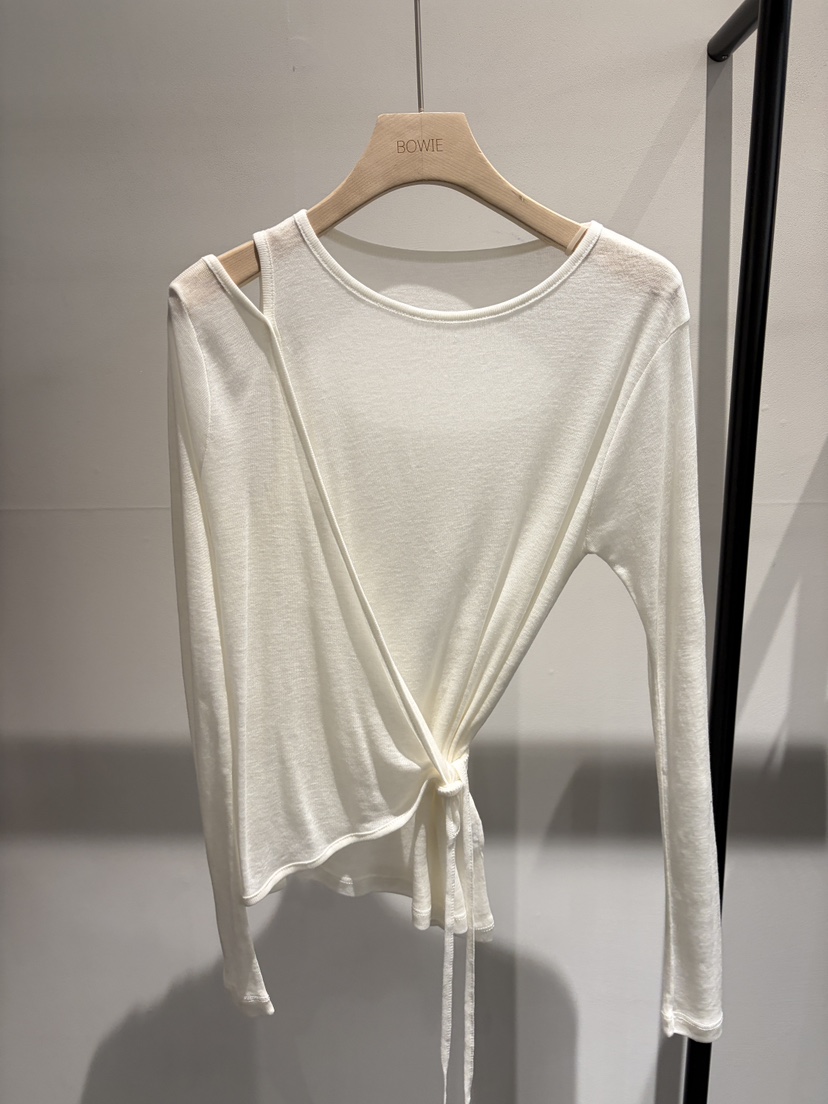 BOWIE韓國直郵實拍女裝新款26春夏休閑時尚職業熱賣長袖T恤BOWIE長袖T恤圖色2