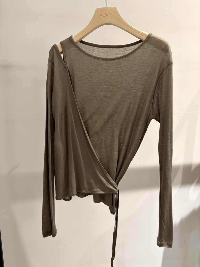 BOWIE韓國直郵實拍女裝新款26春夏休閑時尚職業熱賣長袖T恤BOWIE長袖T恤圖色4