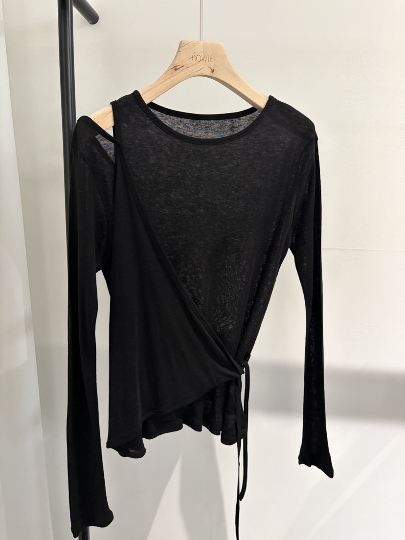 BOWIE韓國直郵實拍女裝新款26春夏休閑時尚職業熱賣長袖T恤BOWIE長袖T恤圖色5