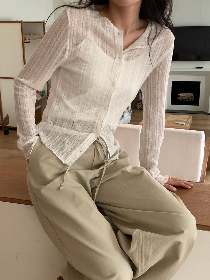 BLEECKER韓國直郵實拍女裝新款推薦時尚熱賣休閑襯衫蕾絲衫BLEECKER襯衫/蕾絲衫