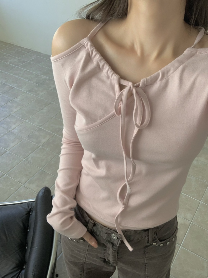 LEGACY韓國直郵女裝新款時尚熱賣休閑人氣職業長袖T恤鏤空LEGACY長袖T恤