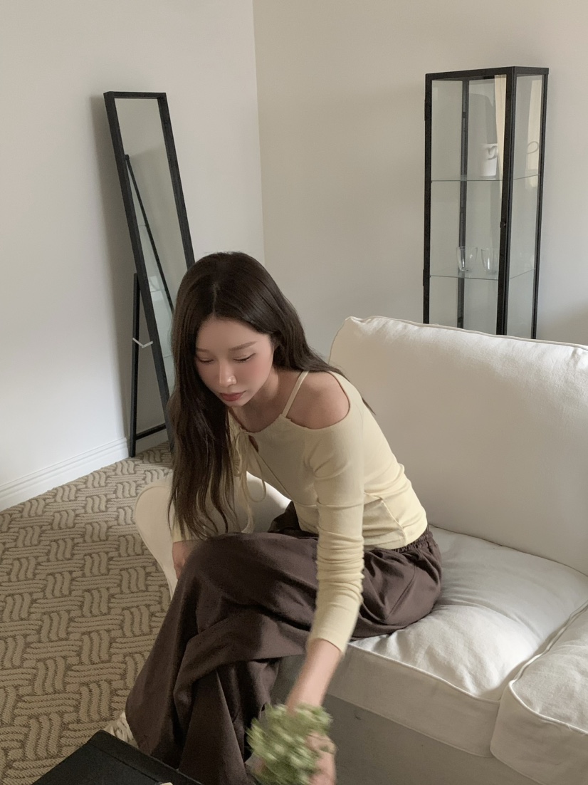 LEGACY韓國直郵女裝新款時尚熱賣休閑人氣職業長袖T恤鏤空LEGACY長袖T恤