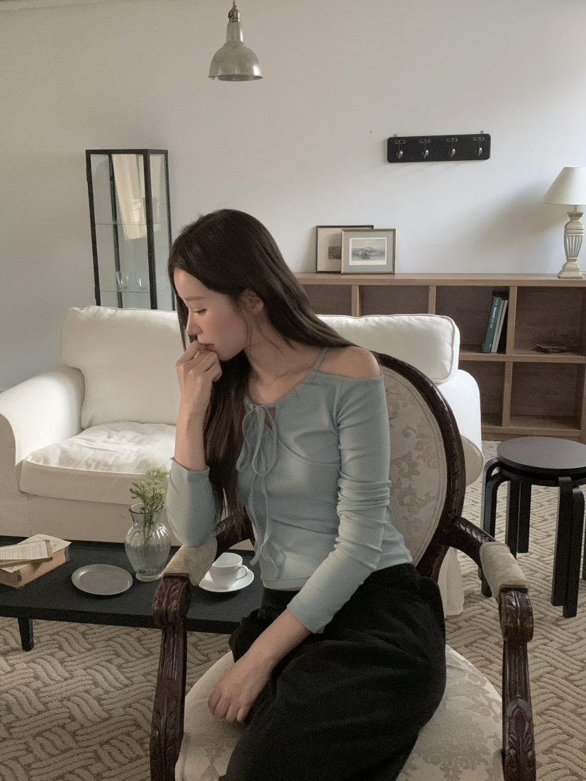 LEGACY韓國直郵女裝新款時尚熱賣休閑人氣職業長袖T恤鏤空LEGACY長袖T恤