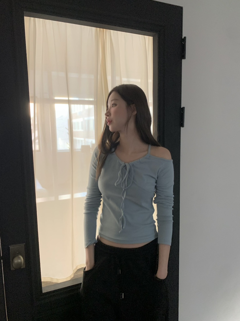 LEGACY韓國直郵女裝新款時尚熱賣休閑人氣職業長袖T恤鏤空LEGACY長袖T恤